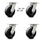 Service Caster 6 Inch Kingpinless Polyolefin Wheel Swivel Caster Set with Swivel Lock SCC SCC-KP30S620-POR-BSL-4 - alternate 1